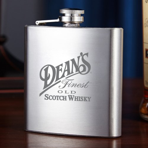 Laser engraved hip flasks