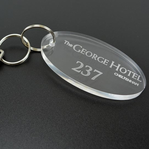 Laser engraved keyring